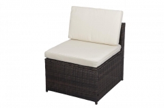 New Outdoor Patio Sofa Furniture Wicker Rattan Deck Couch Armless Single Sofa B2