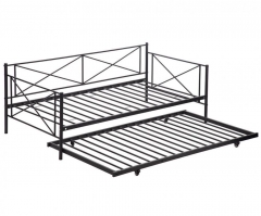 New Twin Size Metal Framed Daybed with Trundle, Metal Sofa Bed Frame Home