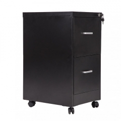 New 18" Wide 2 Drawer Letter Size Steel File Cabinet with lock and 4 Wheels