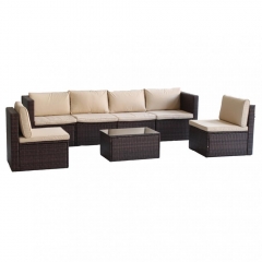 New 7PC Outdoor Patio Rattan Wicker Sofa Set Sectional Couch Furniture Cushioned