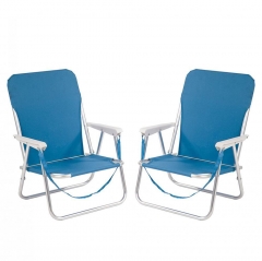 New Set Of 2 Urban Style Beach Chairs, Folding Chairs With Shoulder Straps