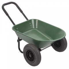 New Flat Free Yard Garden Rover Wheelbarrow, 2 Tire Wheelbarrow Garden Cart