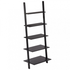 New Modern 5-Tiers Ladder Bookshelf Bookcase Leaning Ladder Wall Shelf Storage