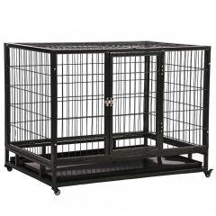 New 36" Heavy Duty Dog Puppy Pet Cage With Two-Door Indoor Outdoor Pet Kennel