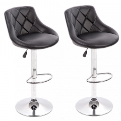 New PU Leather Bar Stools Modern Swivel Dinning Kitchen Chair, Set Of 2