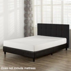 New Queen Size Faux Leather Platform Bed Frame Slats Upholstered Headboard