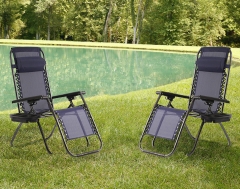 Zero Gravity Chairs Set of 2 Patio Adjustable Dining Reclining Folding Chairs