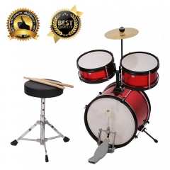 BestMassage Drum sets Junior Kids 12 inch Adjustable Children Drum with Metallic Red