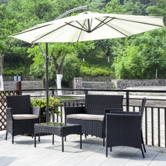 New Patio Wicker Furniture Outdoor 4pc Rattan Sofa Garden Conversation Set