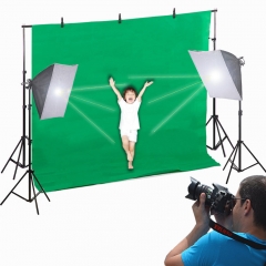 New Photo Video Studio Photography Continuous Lighting Kit Muslin Backdrop Stand