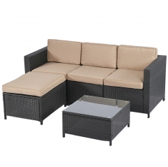 New Outdoor Patio Furniture 5pc Rattan Wicker Sofa Conversation Garden Sets