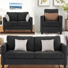 New Sofa Set Fabric Living Room Loveseat Sectional Sofa,1+2+3