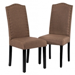 Set Of 2 Dining Room Chairs Armless Kitchen Wood Chair Accent Solid Modern Style