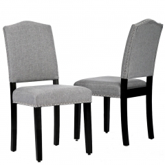 Set Of 2 Dining Room Chairs Armless Kitchen Chair Accent Solid Wood Modern Style