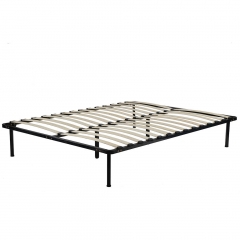 Bed Frame Metal Platform Bed Frame Steel Wood Slat Bed Queen Size Foundation