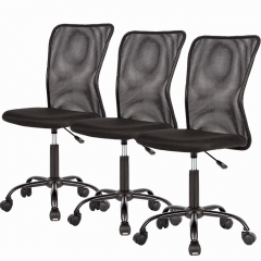 Set Of 3 Mid-Back Mesh Office Chair Computer Task Swivel Seat Ergonomic Chair