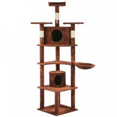 Cat Tree Kitty Tree Cat Condo Cat House Cat Tower for Large Cats,73" Brown