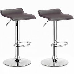 2 Pcs New Modern Adjustable Synthetic Leather Swivel Bar Stools Chairs B08