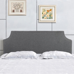 Headboard Fabric Upholstered Full/Queen Headboard With Modern Gray Linen Tufted