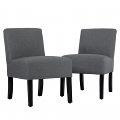 Living Room Chairs Upholstered Accent Chair, Sofa Club Side Chair Fabric Armless Chair Set Of 2