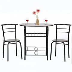 Dining Kitchen Table Dining Set,3 Piece Metal Frame Bar Dining Room Table