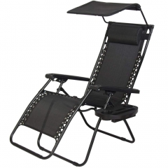 Zero Gravity Chair Lounge Patio Chairs with Canopy Cup Holder