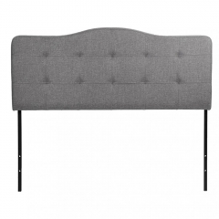 Modern Contemporary Fabric Upholstered Headboard, Queen Size Gray HF46