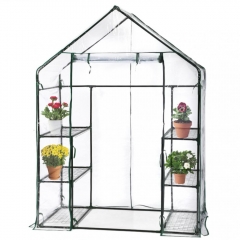 Portable Mini Greenhouse Outdoor Plant Shelves Canopy Winter Walk-in Green House