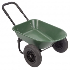 BestMassage Garden Cart 2 Tire Wheelbarrow Landscape Yard Wagon Cart Heavy Duty 2 Wheel Poly Wheelbarrow Flat Free,Green