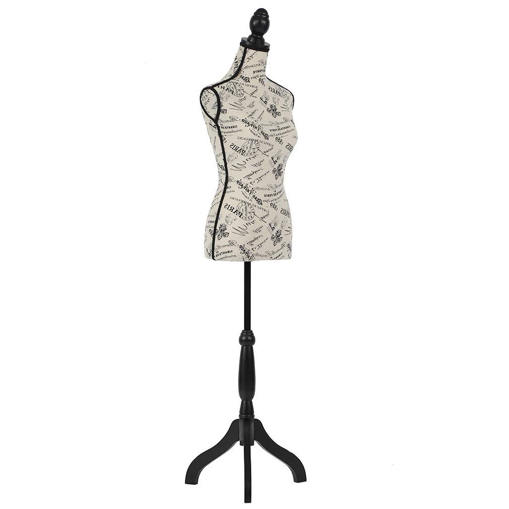 Female Mannequin Torso Dress Form Body Display Height Adjustable Tripod Stand 