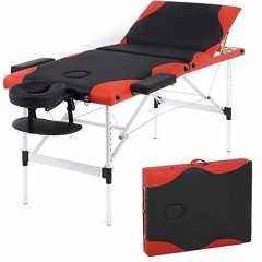 Massage Table Massage Bed Spa Bed 84 Inch Height Adjustable 3 Fold Aluminium Massage Table W/Face Cradle Carry Case Portable Facial Salon Tattoo Bed