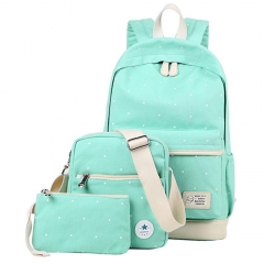 Bigacc Cute Canvas Backpack for School Girls Shoulder Bag Messenger Bag Purse Pencil Case Large Set