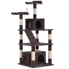 BestPet Cat Tree Tower Condo,Modern Indoor Multi-Level Plush Cat Activity Center with Scratching Post and Ladder,64"