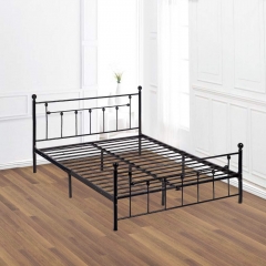 Bed Frame Metal Platform Bed Base Mattress Foundation Frame Heavy Duty Steel No Box Spring Required Black,Queen Size