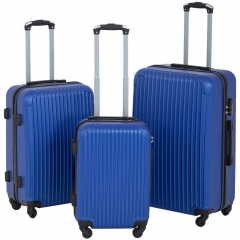 Suitcase 3 Piece Luggage Sets Travel Carry on Expandable Lightweight Durable Spinner Eco-friendly Blue with Password Lock