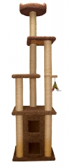 Dkeli Family Cat Two Story Cat Condo with Sky Lookout