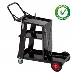 Welding Cart Plasma Cutter Cart 3-Tier Universal Heavy Duty MIG TIG ARC Storage for Tanks with 2 Safety Chains, Black