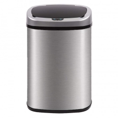 FDW Kitchen Trash Can for Bathroom Bedroom Home Office Automatic Touch Free Garbage Bin with Lid Brushed 13 Gallon/50L Stainless Steel