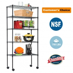 New 5-Tier Commercial Wire Shelving Unit Steel Large Metal Shelf Organizer Garage Storage