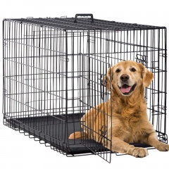 BestPet Dog Crate Extra Large Double Door Folding Dog Cage Pet Crate W/Divider & Tray,42"