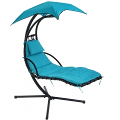 FDW Patio Chair Hanging Chaise Lounger Chair Floating Chaise Canopy Swing Lounge Chair Hammock Arc Stand Air Porch Stand for Outdoor Indoor