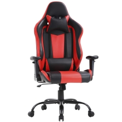 Big and Tall Office Chair 400lbs Gaming Chair Ergonomic Cheap Desk Chair Task PU Rolling Swivel Computer Chair with Lumbar Support Executive Chair(Red