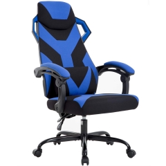Ergonomic Gaming Chair Racing Office Chair High-Back Fabric Desk Chair Executive Swivel Rolling Computer Chair Lumbar Support for Back Pain, Blue