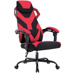 High-Back Office Chair Ergonomic Gaming Chair Racing Fabric Desk Chair Ergonomic Executive Swivel Rolling Computer Chair with Lumbar Support for Home