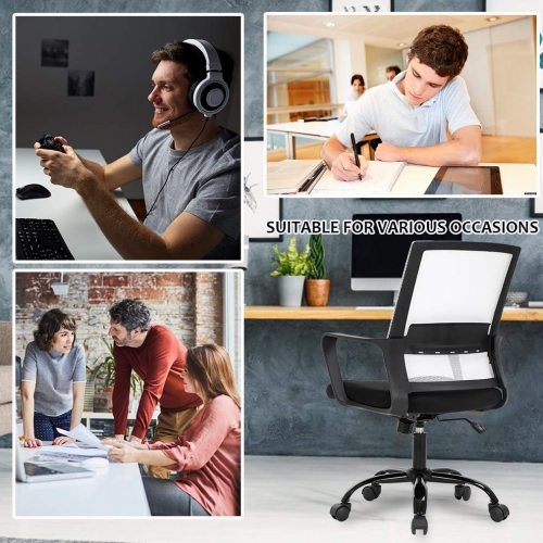 PayLessHere Home Office Chair Desk Computer Chair Adjustable Ergonomic  Chair Lumbar Support Armrest Executive with High Density Mesh 360 Degree  Swivel