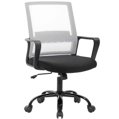 Computer Chair Office Chair Desk Chair Swivel Rolling Ergonomic Executive Lumbar Support Task Mesh Chair Adjustable Stool for Home Office, White