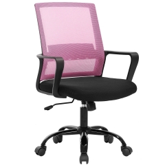 Home Office Chair Ergonomic Desk Chair Swivel Rolling Computer Chair Executive Lumbar Support Task Mesh Chair Adjustable Stool for Women Men (Pink)