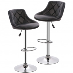 Counter Height Bar Stools Set of 2 Barstools Swivel Stool Height Adjustable Bar Chairs with Back PU Leather Swivel Bar Stool Kitchen Counter Stools