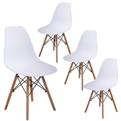 Dining Room Chairs Dining Chairs Kitchen Chairs Mid Century Modern White Table Chair Set of 4 Plastic Eames for Home Furniture