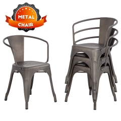 FDW Dining Chairs Set of 4 Indoor Outdoor Chairs Patio Chairs Furniture Kitchen Metal Chairs 18 Inch Seat Height Restaurant Chair 330LBS Weight